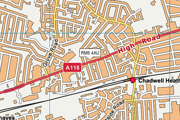 RM6 4AU map - OS VectorMap District (Ordnance Survey)