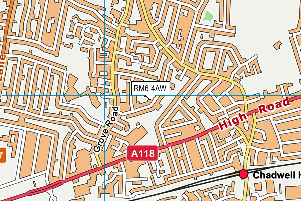 RM6 4AW map - OS VectorMap District (Ordnance Survey)