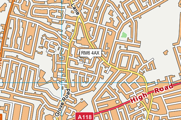 RM6 4AX map - OS VectorMap District (Ordnance Survey)