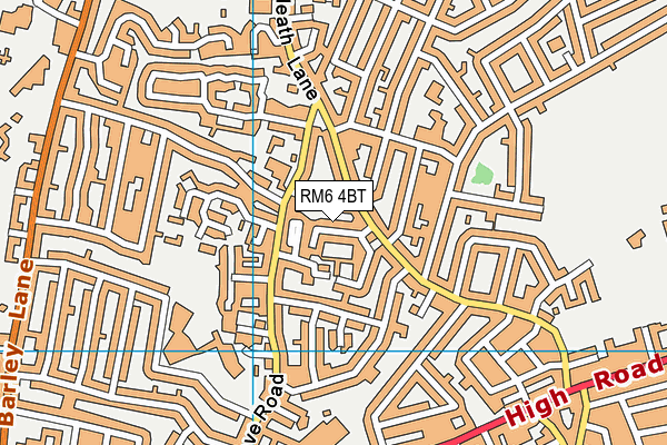 RM6 4BT map - OS VectorMap District (Ordnance Survey)