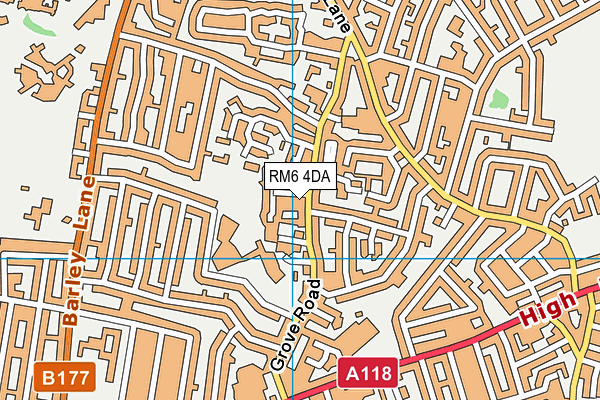 RM6 4DA map - OS VectorMap District (Ordnance Survey)