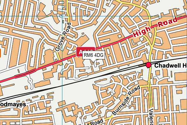 RM6 4DG map - OS VectorMap District (Ordnance Survey)