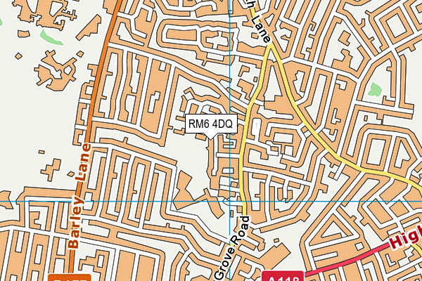 RM6 4DQ map - OS VectorMap District (Ordnance Survey)