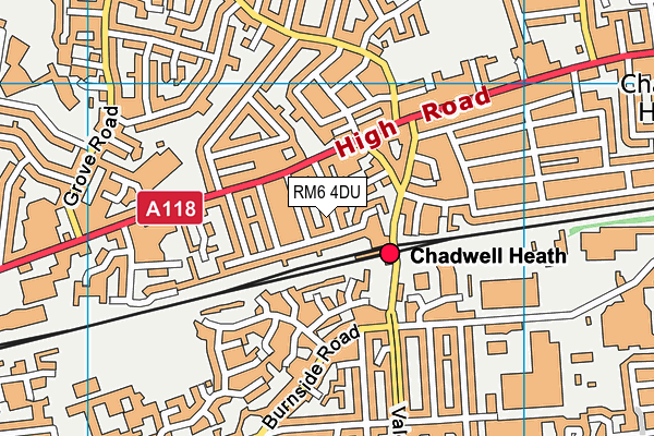 RM6 4DU map - OS VectorMap District (Ordnance Survey)