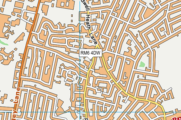 RM6 4DW map - OS VectorMap District (Ordnance Survey)