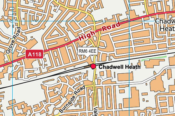 RM6 4EE map - OS VectorMap District (Ordnance Survey)