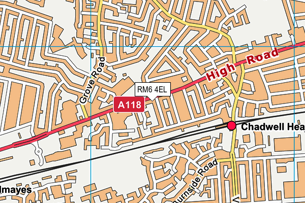 RM6 4EL map - OS VectorMap District (Ordnance Survey)