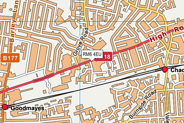 RM6 4EU map - OS VectorMap District (Ordnance Survey)