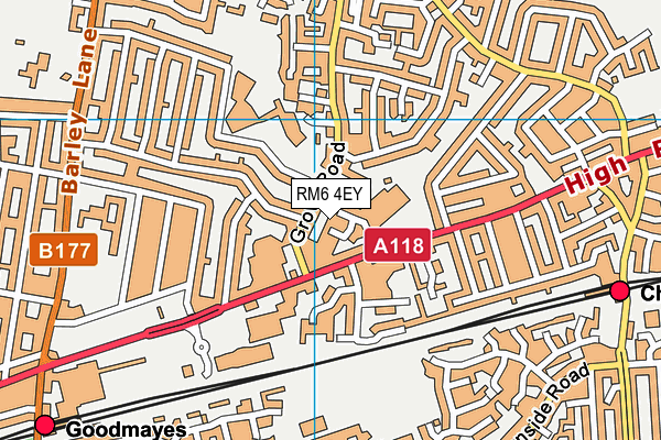 RM6 4EY map - OS VectorMap District (Ordnance Survey)