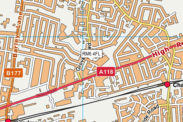 RM6 4FL map - OS VectorMap District (Ordnance Survey)