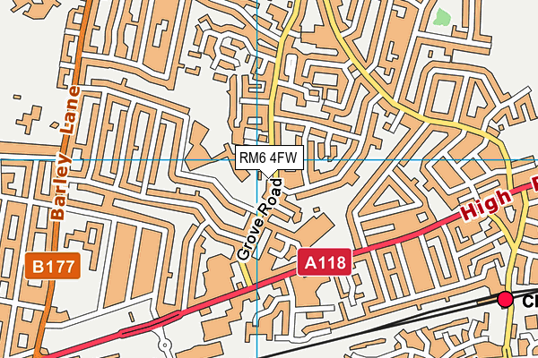 RM6 4FW map - OS VectorMap District (Ordnance Survey)