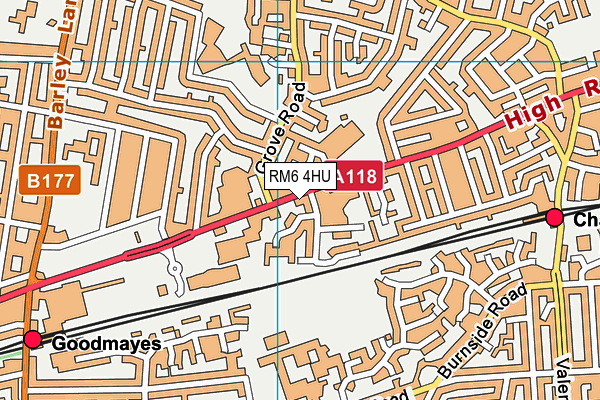 RM6 4HU map - OS VectorMap District (Ordnance Survey)