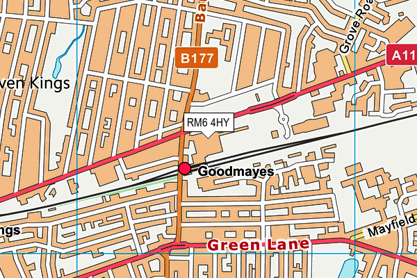 RM6 4HY map - OS VectorMap District (Ordnance Survey)