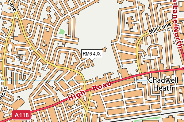 RM6 4JX map - OS VectorMap District (Ordnance Survey)