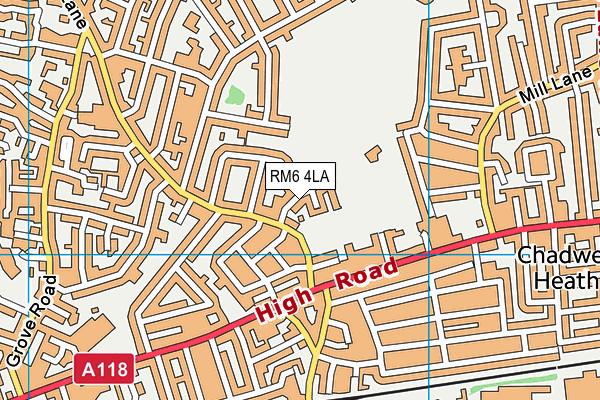 RM6 4LA map - OS VectorMap District (Ordnance Survey)