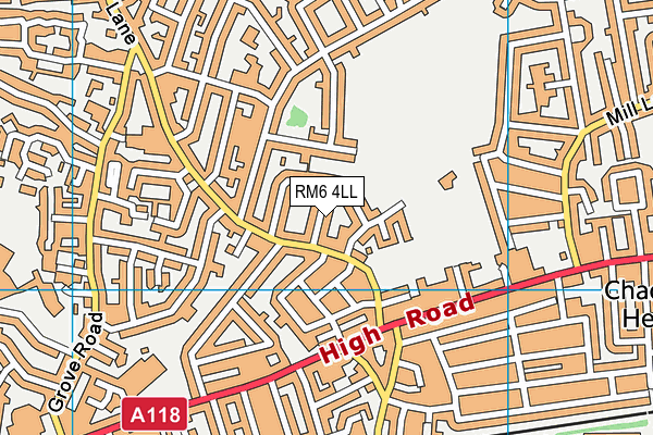 RM6 4LL map - OS VectorMap District (Ordnance Survey)