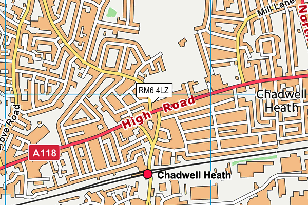 RM6 4LZ map - OS VectorMap District (Ordnance Survey)