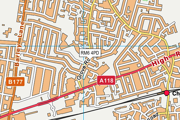 RM6 4PD map - OS VectorMap District (Ordnance Survey)