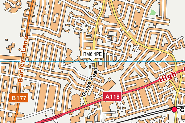 RM6 4PE map - OS VectorMap District (Ordnance Survey)