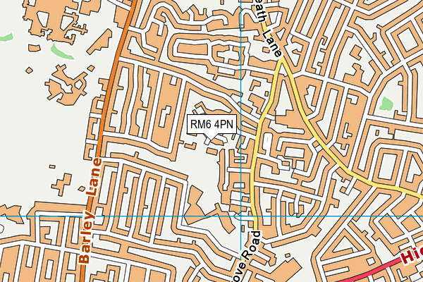 RM6 4PN map - OS VectorMap District (Ordnance Survey)