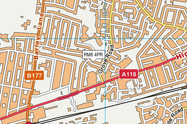 RM6 4PR map - OS VectorMap District (Ordnance Survey)