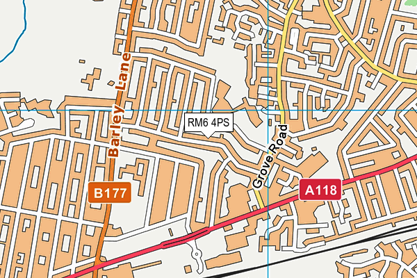 RM6 4PS map - OS VectorMap District (Ordnance Survey)