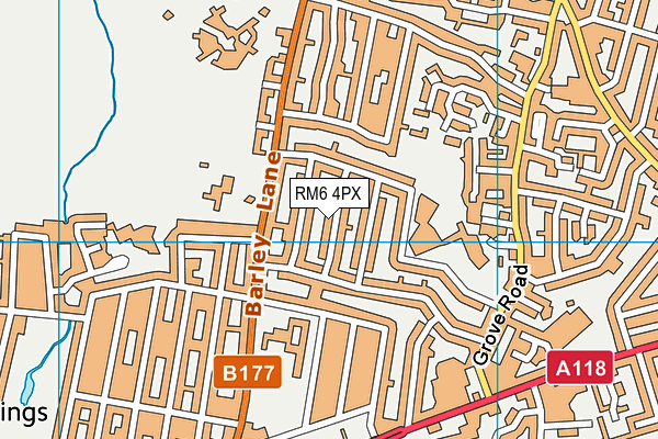 RM6 4PX map - OS VectorMap District (Ordnance Survey)