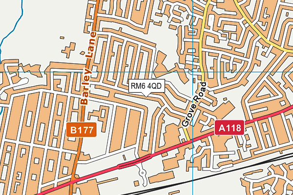RM6 4QD map - OS VectorMap District (Ordnance Survey)