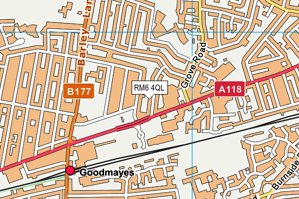 RM6 4QL map - OS VectorMap District (Ordnance Survey)