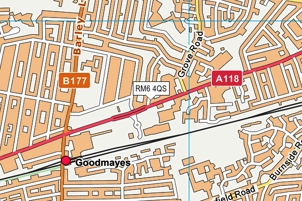 RM6 4QS map - OS VectorMap District (Ordnance Survey)