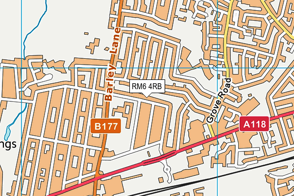 RM6 4RB map - OS VectorMap District (Ordnance Survey)