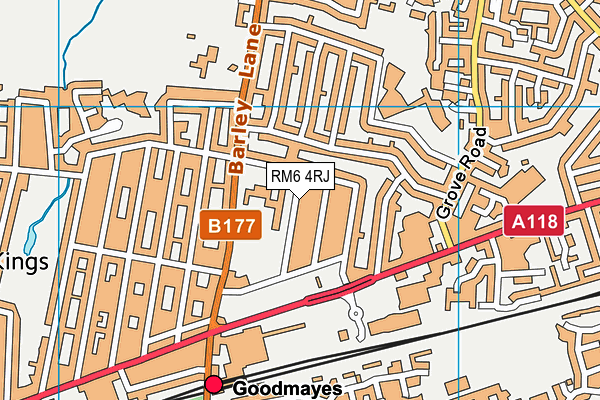 Barley Lane Primary School map (RM6 4RJ) - OS VectorMap District (Ordnance Survey)