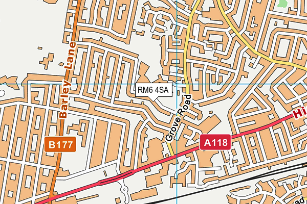 RM6 4SA map - OS VectorMap District (Ordnance Survey)