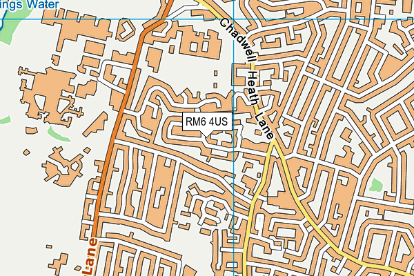 RM6 4US map - OS VectorMap District (Ordnance Survey)