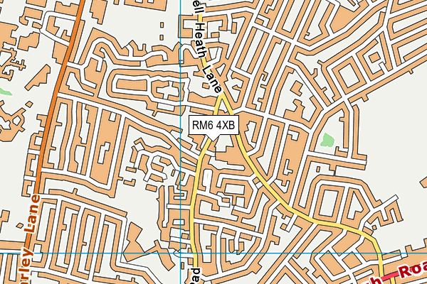 RM6 4XB map - OS VectorMap District (Ordnance Survey)