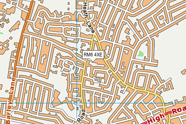 RM6 4XE map - OS VectorMap District (Ordnance Survey)