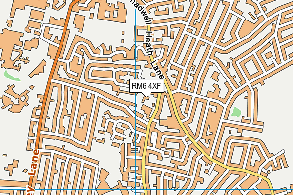 RM6 4XF map - OS VectorMap District (Ordnance Survey)