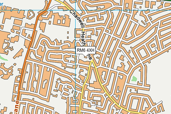 RM6 4XH map - OS VectorMap District (Ordnance Survey)
