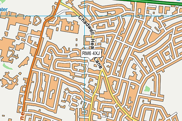 RM6 4XJ map - OS VectorMap District (Ordnance Survey)