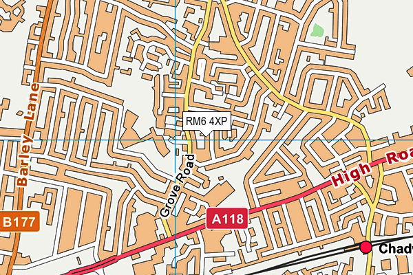 RM6 4XP map - OS VectorMap District (Ordnance Survey)