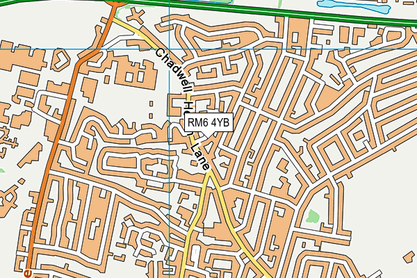 RM6 4YB map - OS VectorMap District (Ordnance Survey)