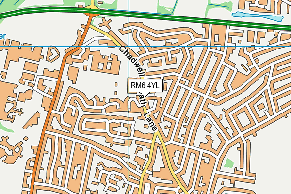 RM6 4YL map - OS VectorMap District (Ordnance Survey)