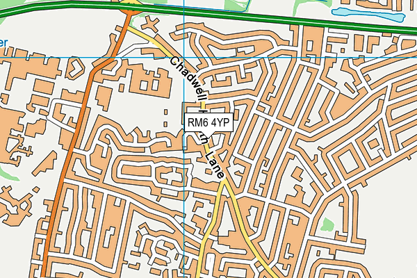 RM6 4YP map - OS VectorMap District (Ordnance Survey)