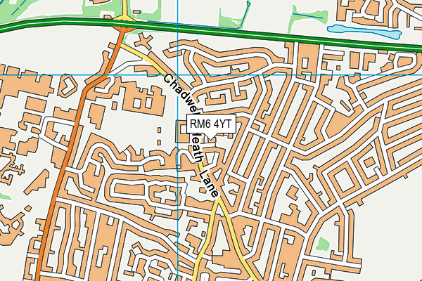 RM6 4YT map - OS VectorMap District (Ordnance Survey)