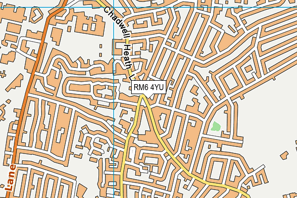 RM6 4YU map - OS VectorMap District (Ordnance Survey)