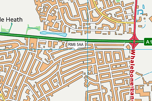 RM6 5AA map - OS VectorMap District (Ordnance Survey)