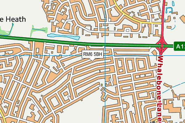 RM6 5BH map - OS VectorMap District (Ordnance Survey)