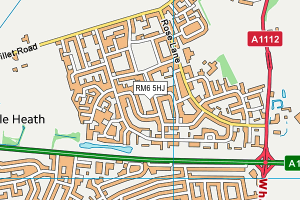 RM6 5HJ map - OS VectorMap District (Ordnance Survey)