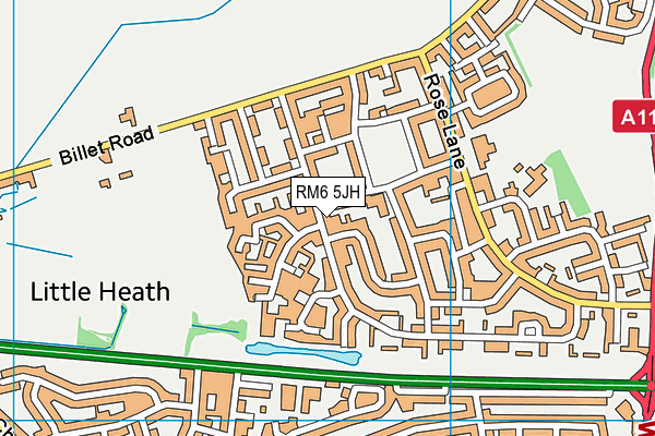 RM6 5JH map - OS VectorMap District (Ordnance Survey)