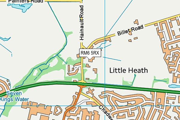 Little Heath School map (RM6 5RX) - OS VectorMap District (Ordnance Survey)